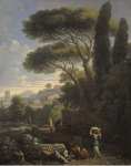 Bloemen Jan Frans van Orizzonte Landscape with a Fountain  - Hermitage